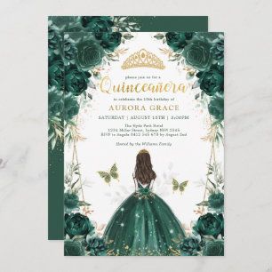 Convite Emerald Encantada Forest Quinceañera Princess