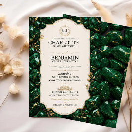 Convite Emerald Green and Gold Luxury Gemstone
