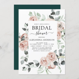 Convite Emerald Green Chá de panela Floral Greenery