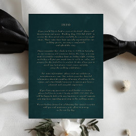 Convite Emerald Green Details Extra Info 5 x 7 Enclosure