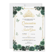 Emerald Green Dourado Quinceañera