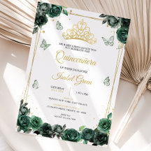 Emerald Green Dourado Quinceañera