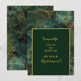 Convite Emerald Green & Dourado Você Será Minha Porta-Voz