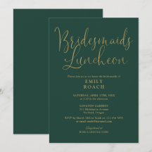 Emerald Green E Dourada Roteiro Bridesmaids Lunche