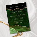 Convite Emerald Green Elegance Dourado Casamento com Agita<br><div class="desc">Emerald Green Elegance,  Dourado Convite De Casamento De Agitação De Glitter. Criado por © Casamentos Lesruba.</div>