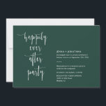 Convite Emerald Green Feliz Sempre Após Foto do Código QR<br><div class="desc">Este convite de festas de recepção do elopemento de casamento apresenta caligrafia elegante e letra simples da tipografia sans serif em um fundo verde esmeralda e com uma fotografia e um código QR para um visual minimalista e moderno limpo, que é uma bela maneira de informar sua família e amigos...</div>