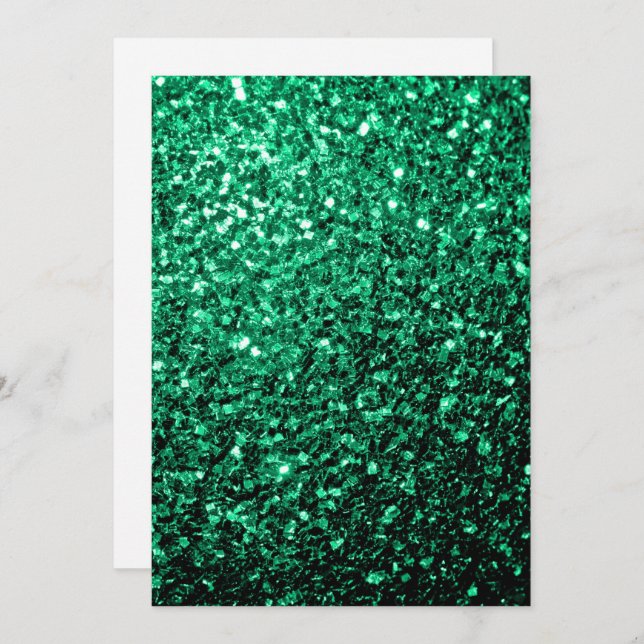 Convite Emerald Green glitter brilha personaliza (Frente/Verso)
