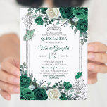 Convite Emerald Green Mexicano Charra Mis Quince<br><div class="desc">Emerald Green Mexicano Charra Mis Quince Convite Mis Quince Anos,  15 Birthday</div>