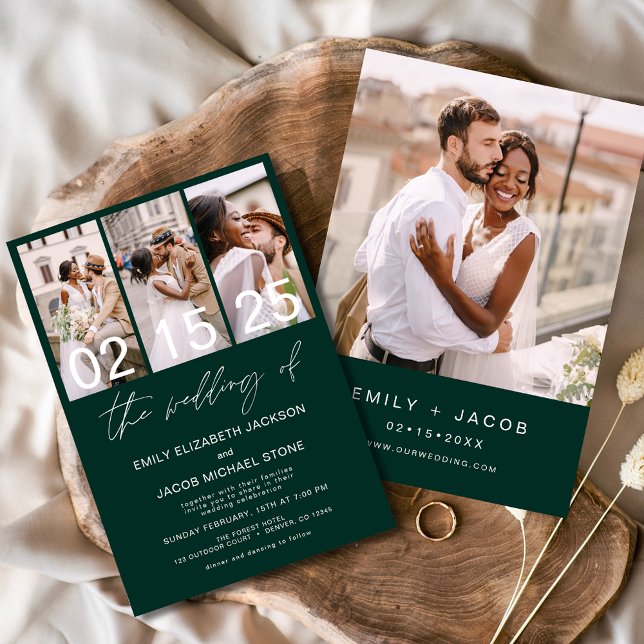 Convite Emerald Green O Casamento da Foto (Criador carregado)