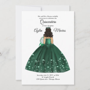 Convite Emerald Green Quinceanera Gown