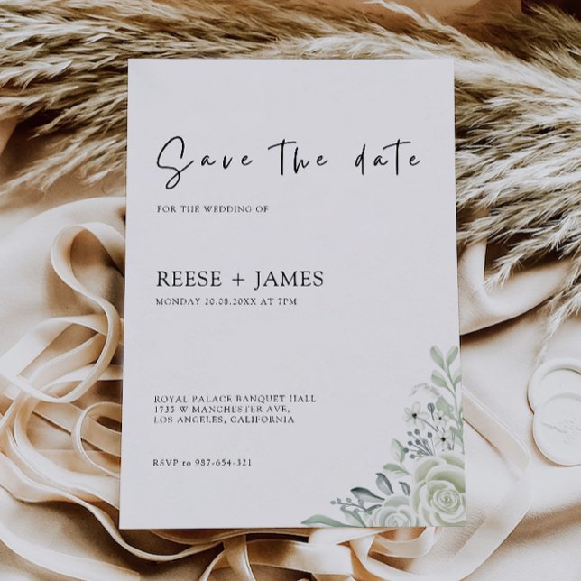 Convite Emerald Green - Salve o Modelo de Data (Emerald Green Save the Date Template)