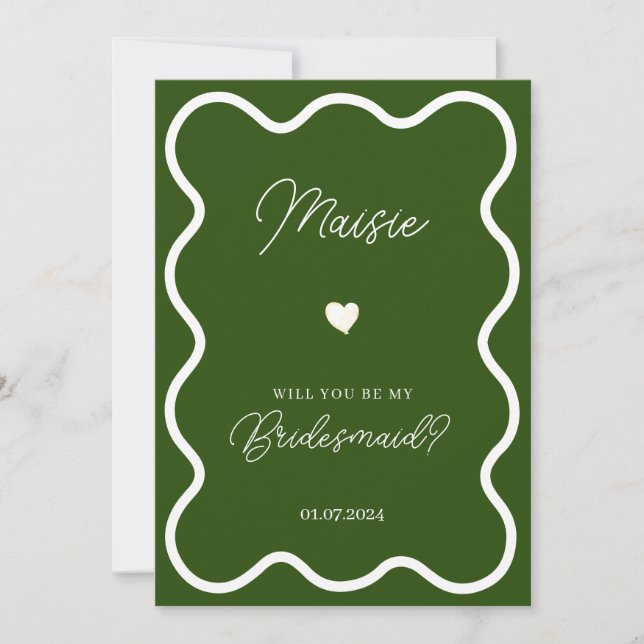 Convite Emerald Green será minha proposta de dama de honra (Frente)
