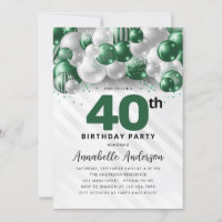 Emerald Green Silver Balloon Glitter aniversário d