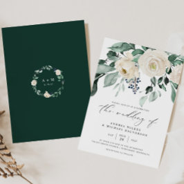 Convite Emerald Greenery Elegant Wedding