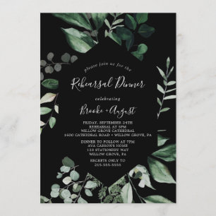 Convite Emerald Greenery  Janto de ensaio preto