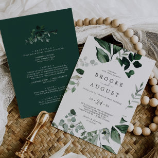 Convite Emerald Greenery Tudo Em Um Casamento