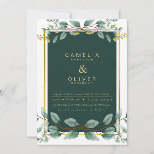 Convite Emerald Greenery Wedding Botanical Nature Convide