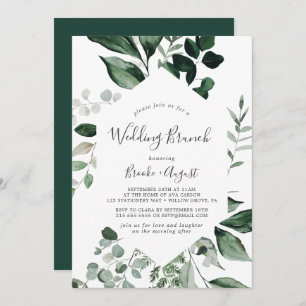 Convite Emerald Greenery Wedding Brunch