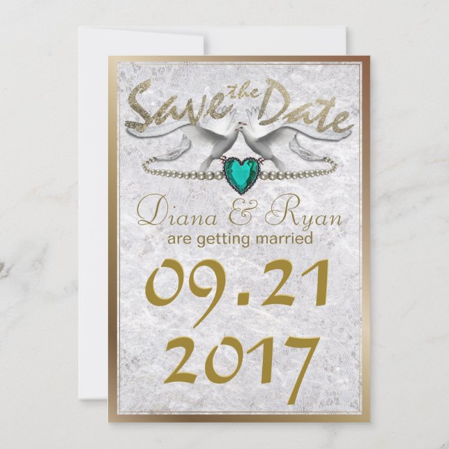 Convite Emerald Heart Salve a Data (Verso)