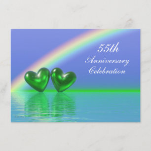 Convite Emerald Hearts de 55º Aniversário