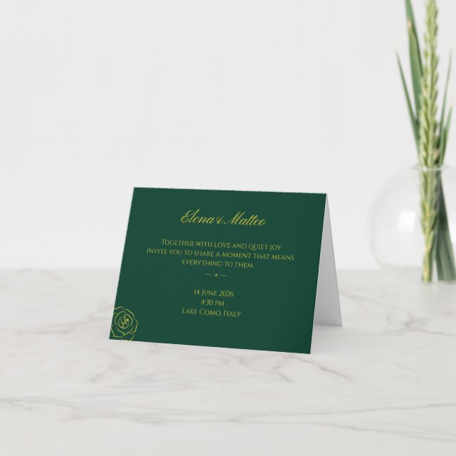 Convite Emerald Romance Wedding Invitations (Frente)