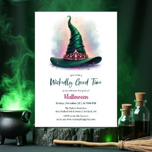 Convite Emerald Witch Hat Wicktly Good Time Halloween