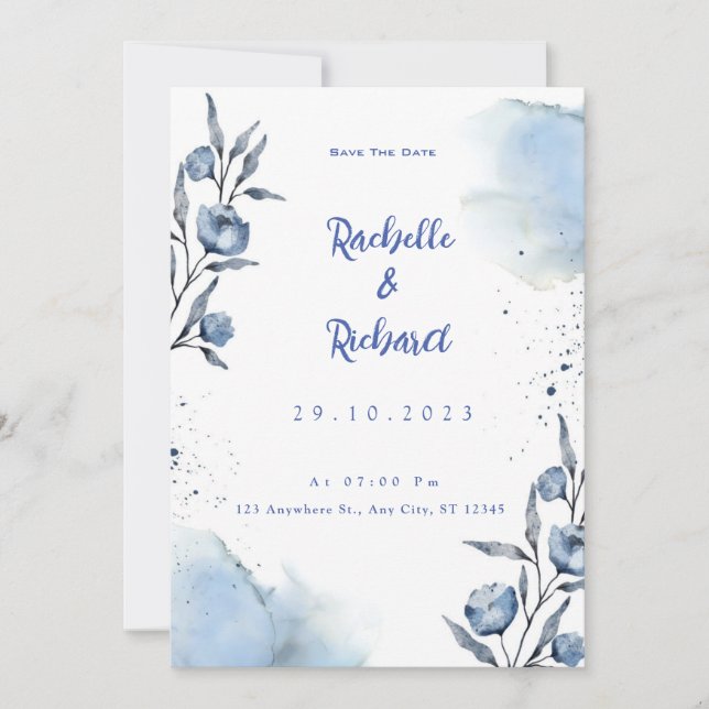 Convite Emeralda Folhagem Tudo Em Um (Frente)