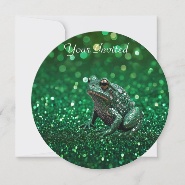 Convite Emergência Encantadora: O Sapo Verde Sparkle (Frente)