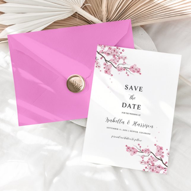 Convite EMILY Cherry blosom Save the Date Template (Criador carregado)