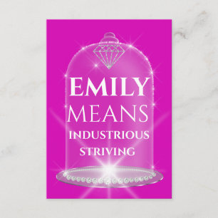 Convite Emily Name Significa Diamond Birthday Pink