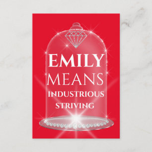 Convite Emily Name Significa Diamond Birthday Red