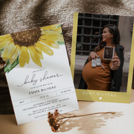 Convite EMMA Chá de fraldas Rústico de Flor de Girassol