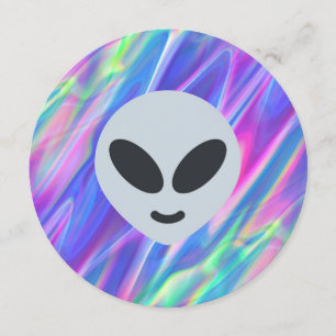 Convite emoji da alienígena do vaporwave