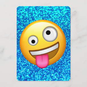 Convite emoji de brilho azul