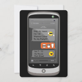 Convite Emoji Smart Phone Texting Engraçado Aniversário de