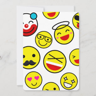 Convite emojis de palhaços engraçados