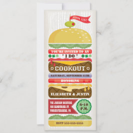 Convite empilhado do Cookout do Hamburger