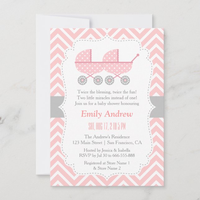 Convite Empilhadores Geminando Chamadas de Bebê (Frente)