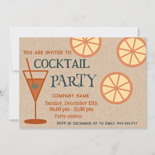 Convite Empresa de cocktail legal e divertido (Frente)