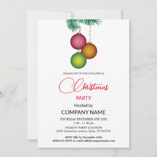 Convite Empresa de decorações de árvores e mistos de Natal