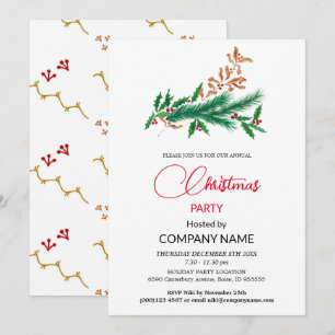 Convite Empresa de decorações de árvores e mistos de Natal