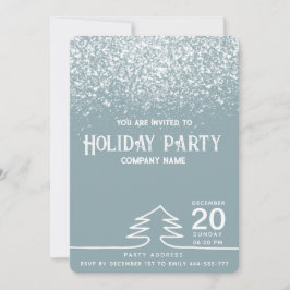 Convite Empresa de férias com neve mínima azul e poeirenta