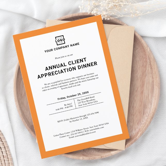 Convite Empresa Personalizada Grupo Corporativo Laranja (Criador carregado)