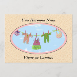 Convite En Camino/chá de fraldas de Viene do niña de Una