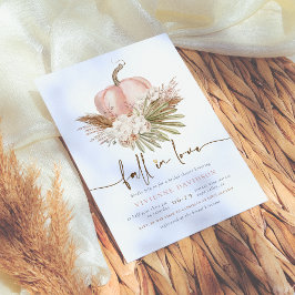 Convite Enamorada Rosa Bege Boho Abóbora Chá de Noiva