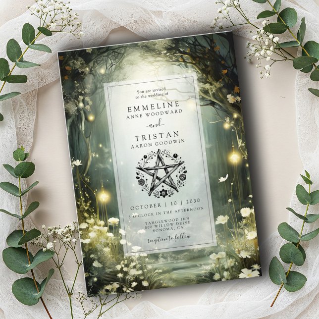 Convite Encantado para Casamento Florestal (Criador carregado)