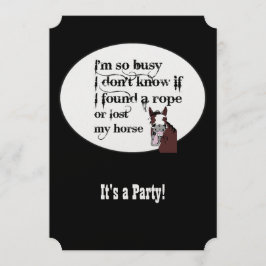 Convite Encantado Personalizado do Tema Ocidental do Caval