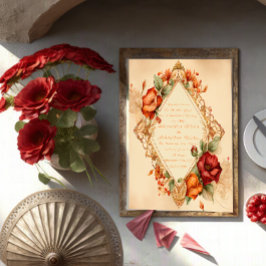 Convite Encantador Casamento Floral Rosa Rústico Estilo Es