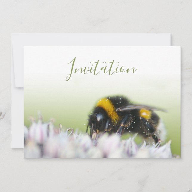 Convite Encantador com flor e abelha (Frente)