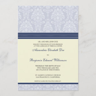 Convite encantador do casamento do damasco 5x7: